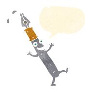 cartoon pen character with speech bubble N10