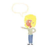 cartoon woman pointing with speech bubble N204
