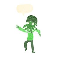 cartoon alien man dancing with speech bubble N10