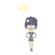cartoon happy vampire girl with speech bubble N37