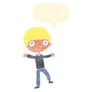 Cartoon happy boy with speech bubble N221