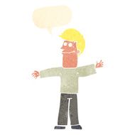 cartoon happy man with speech bubble N433