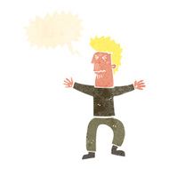 cartoon stressed out man with speech bubble N19