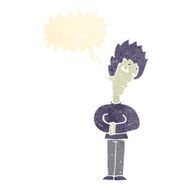 cartoon curious vampire with speech bubble N10