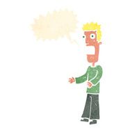 cartoon man freaking out with speech bubble N9