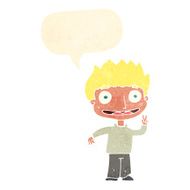 Cartoon happy boy with speech bubble N222
