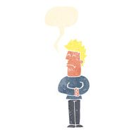 cartoon nervous man with speech bubble N127