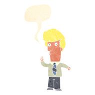 cartoon man with question speech bubble N10