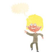 Cartoon happy boy with speech bubble N223