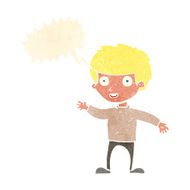 Cartoon happy boy with speech bubble N224