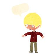 cartoon confused boy with speech bubble N10