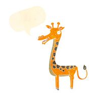 cartoon giraffe with speech bubble N10