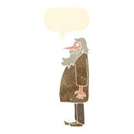 cartoon bearded old man with speech bubble N38