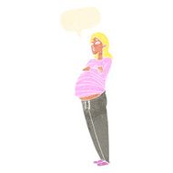 cartoon pregnant woman with speech bubble N20