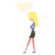 cartoon annoyed woman with speech bubble N170