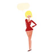 cartoon pretty woman with speech bubble N265