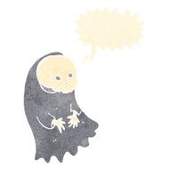 cartoon spooky ghoul with speech bubble N10
