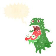 cartoon gross ghost with speech bubble N42