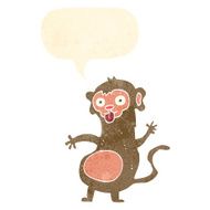 funny cartoon monkey with speech bubble N10