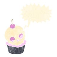 cartoon halloween cup cake with speech bubble N10