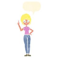 cartoon woman explaining her point with speech bubble N36