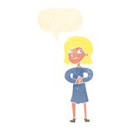 cartoon happy woman with speech bubble N238