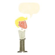 cartoon calm man with speech bubble N10