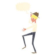 cartoon fashionable man with speech bubble N10