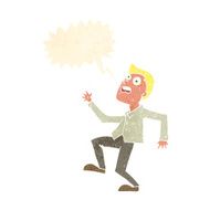 cartoon man panicking with speech bubble N56