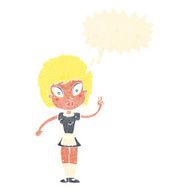 cartoon maid with speech bubble N38