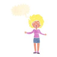 cartoon loud woman with speech bubble N9