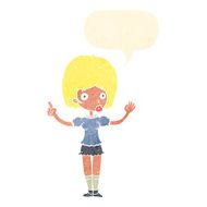 cartoon woman explaining her point with speech bubble N37