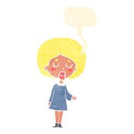 cartoon woman explaining her point with speech bubble N39