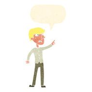 cartoon man pointing with speech bubble N186
