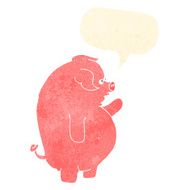 cartoon fat pig with speech bubble N4