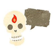 cartoon mystic skull with speech bubble N10
