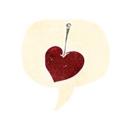 cartoon heart cherry with speech bubble N2