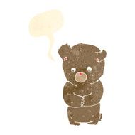 cartoon shy teddy bear with speech bubble N2