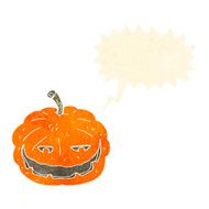 cartoon halloween pumpkin with speech bubble N17