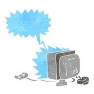 cartoon computer game with speech bubble N2