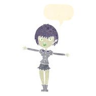 cartoon vampire girl with speech bubble N216