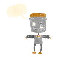 cartoon robot with speech bubble N185