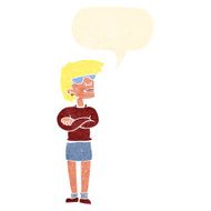 cartoon annoyed woman with speech bubble N171