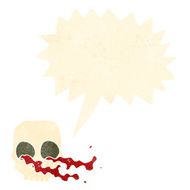 cartoon gross skull with speech bubble N5