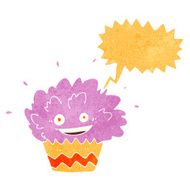 cartoon exploding cupcake with speech bubble N2