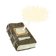 cartoon old book with speech bubble N2