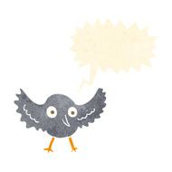 cartoon crow with speech bubble N15