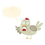 cartoon old rooster with speech bubble N10