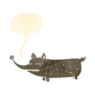cartoon funny little dog with speech bubble N18