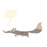 cartoon little wolf with speech bubble N27